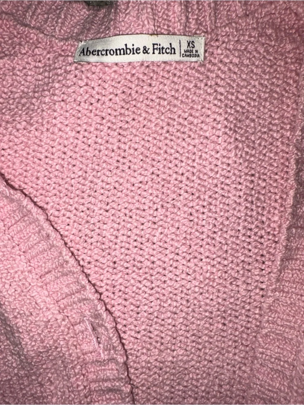Abercrombie & Fitch Light Pink V-Neck Button-Up Cardigan